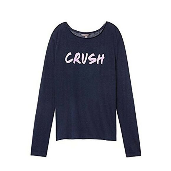 Victoria's Secret Crush Glitter Long Sleeve Sleep Top Pajama Blue XSmall - Picture 1 of 3